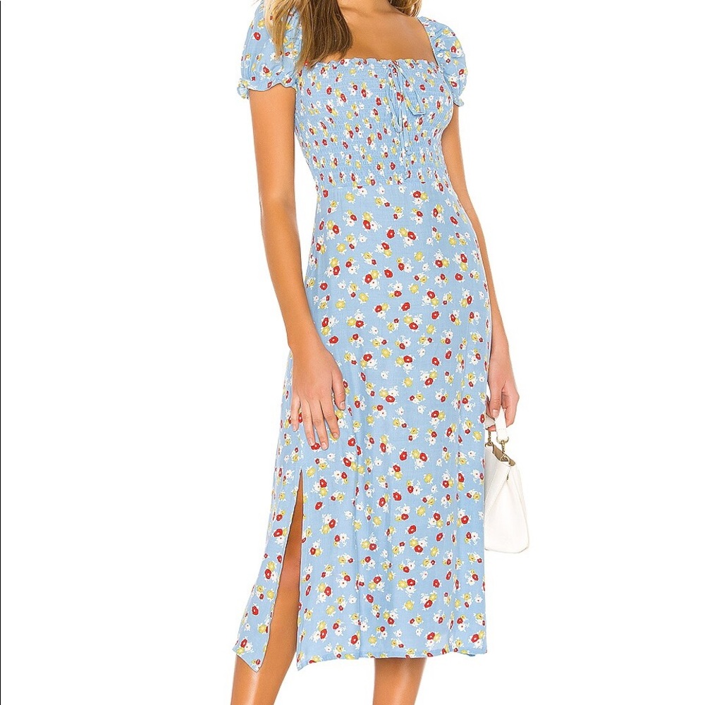 Faithfull The Brand Blue Floral Dress